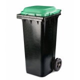 Бак для мусора 120л (на колесах)(черно-зеленый) М4603 Альтернатива (1)